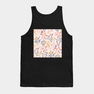 Messy Watercolour Floral in pink Tank Top